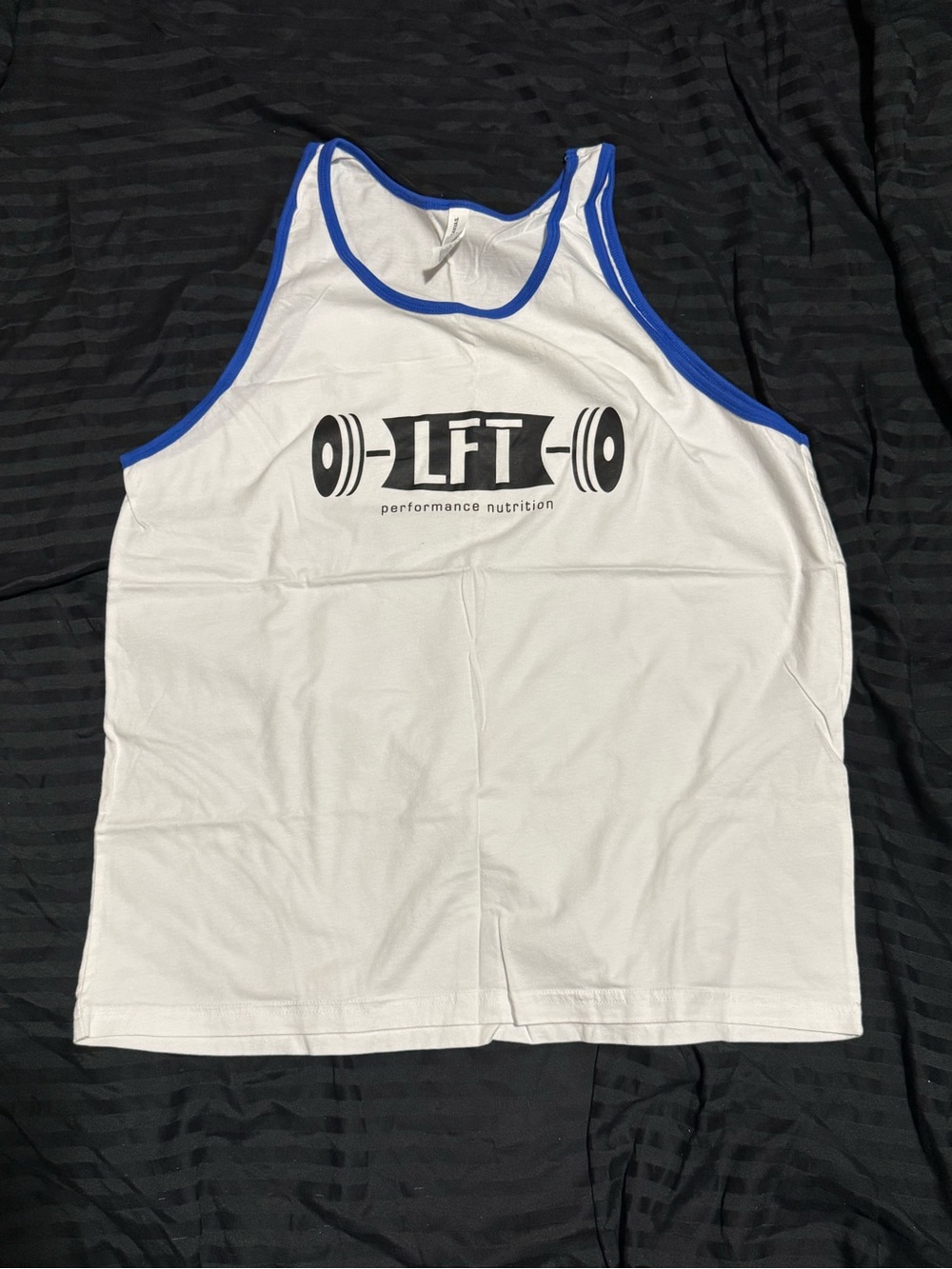 Bella+Canvas White Tank with Blue Trim